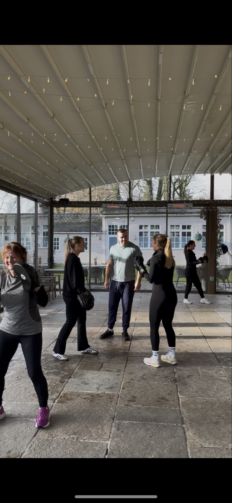Pad work session in the garden pavilion